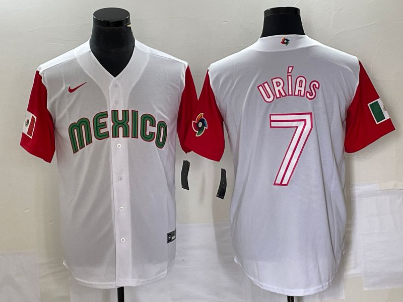 Men 2023 World Cub Mexico #7 Urias White white Nike MLB Jersey30->more jerseys->MLB Jersey